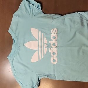 Adidas teal youth tee small